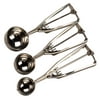 Stainless Steel Cookie Scoop with Trigger Set of 3 ? Large, Medium, Small Size Balls Cookie Dough, Ice Cream or Melon Baller
