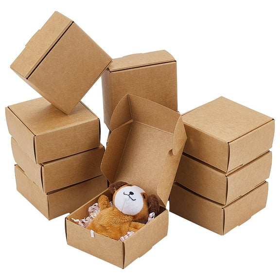 20 Pack Small Kraft Paper Boxes 2.6x2.6x1.2inch Gift Boxes for Jewelry Candy Wedding Birthday Mother's DayDIY