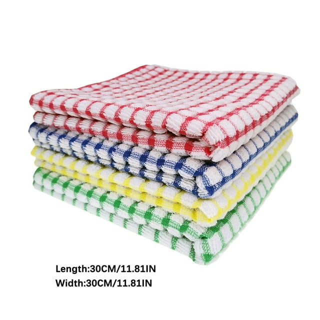 Yhmxh Paquete de 4 paños de algodón para lavar platos, trapos para secar platos, paños de cocina y toallas de mano.