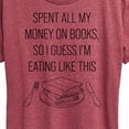 thumbnail image 3 of Instant Message - Spent All My Money On Books - Women's Short Sleeve Graphic T-Shirt, 3 of 6