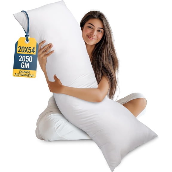 Utopia Bedding Full Body Pillow for Adults White, 20 x 54 Inch, Long Pillow Insert for Sleeping, Ideal for Side Sleepers