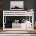 thumbnail image 3 of HH2 Home Essentials Campbell Wood Twin Over Twin Floor Bunk Bed, White, 3 of 15