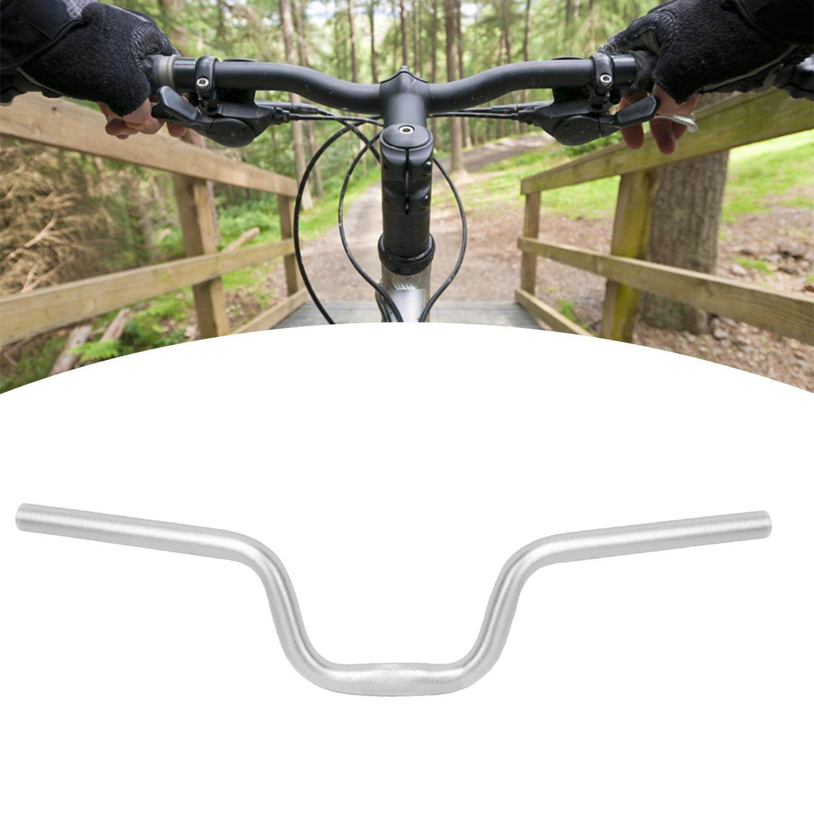 Folding Bike Handlebar Aluminum Alloy Bike Repair Refit 25.4mm Clamp Bikes Handle Bar Cycling Cycling Accessories Silver H120mm