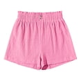 thumbnail image 5 of Gamivast Linen Shorts for Girls Elastic Waist Breathable Summer Shorts with Pockets High Waisted Lightweight Pull on Loose Fit Shorts Beach Vacation Casual Lounge Wear, 5 of 6