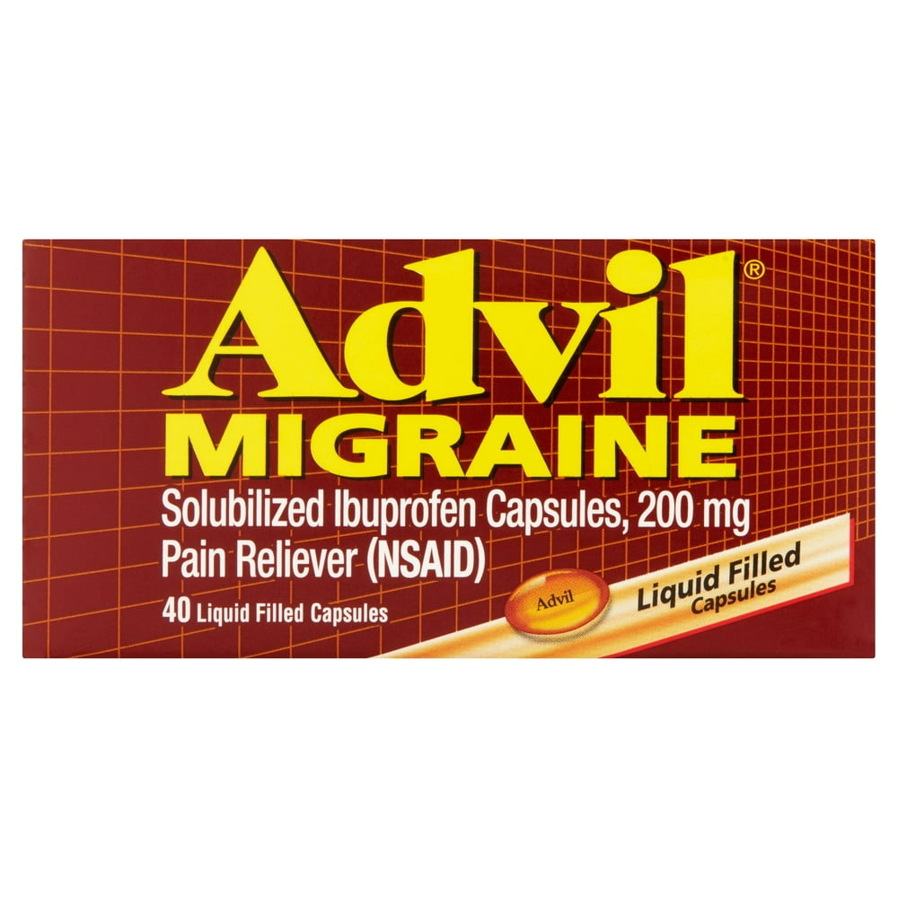 Advil Migraine (40 Count) Pain Reliever Liquid Filled Capsules, 200mg