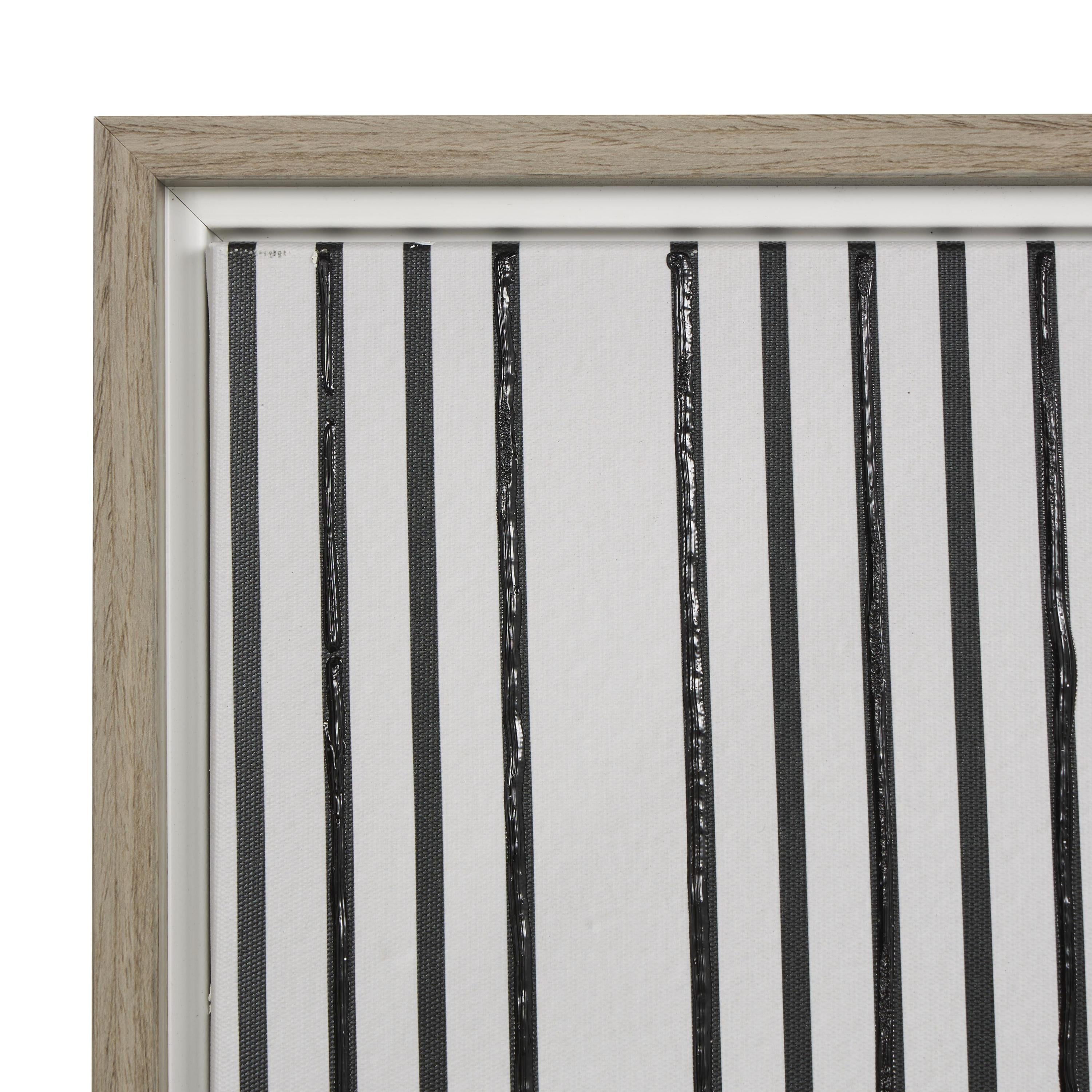 24" x 32" Art Deco Linear Arched Abstract Framed Wall Art with Black Accents, by DecMode
