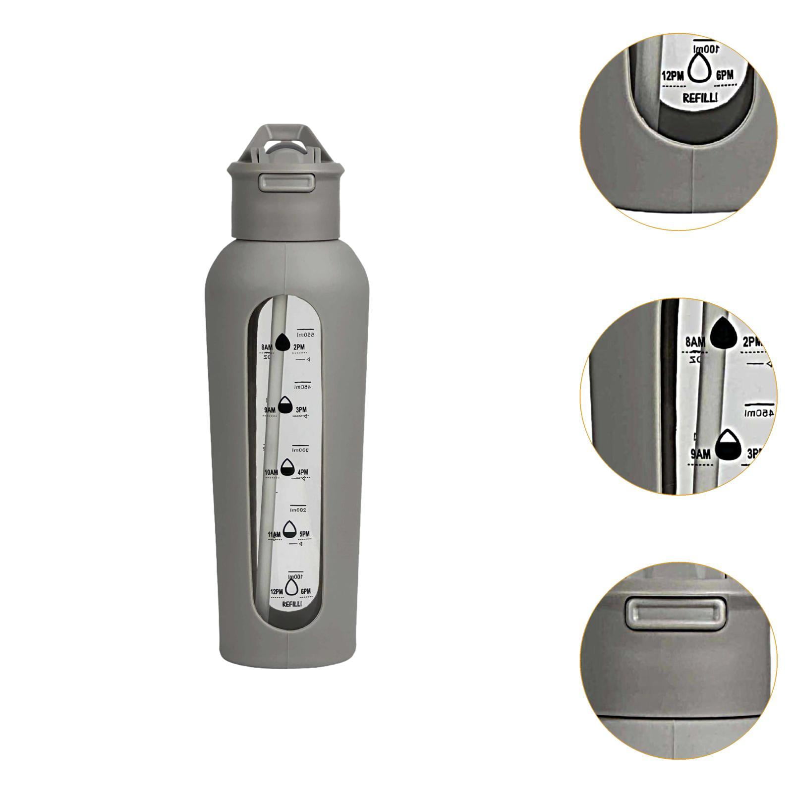 Baoblaze Glass Water Bottle Large Capacity Drinking Bottle for Workout Outdoor Hiking Gray
