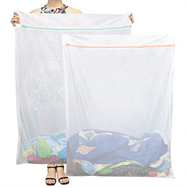 tenn well extra large mesh laundry bags, 2 pack 43.3 in x 35.4 in heavy