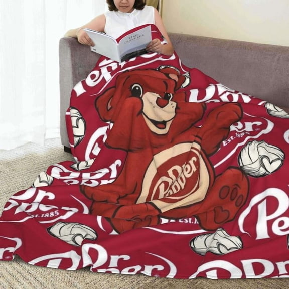 Dr.Pepper Themed Throw Blanket,Ultra Soft Cozy Plush Fleece for Bed, Couch, Sofa, Home Décor, Perfect Christmas Gift for Boys & Girls