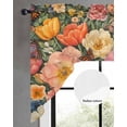 thumbnail image 2 of Pink Spring Floral Swag Valances for Windows, Small Curtains Drapes, Tulip Pastoral Flowers Watercolor Kitchen Window Curtains Over Sink Window Treatment Valance for Bedroom/Bathroom 56"x36", 2 of 5