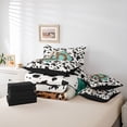 thumbnail image 6 of meiyoeat Western Cow Print Monogram D 7-Piece Twin Bedding For Boys,Leopard Initial Print Bedding Comforter Set,Black Reversible, 6 of 7