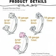 thumbnail image 7 of DESIGNICE 2026 New Horseshoe Nose Ring 18G Silver Gold Nose Hoops for Women Half Hoop Earring Hoops Horse Shoe Daith Tragus Earring Hoop Helix Piercing Jewelry Double Gem Horseshoe Septum Ring 8Mm, 7 of 7