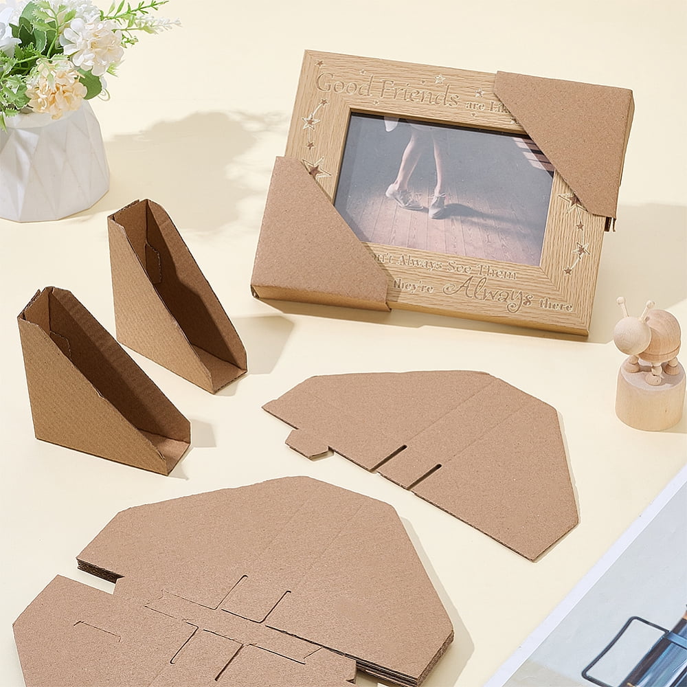 Triangle Paper Picture Frame Corner Protectors Painting Artworks Corner Guards Goldenrod 135x210x1.7mm