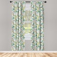 thumbnail image 3 of Ambesonne Floral Curtains, Flying Birds Butterflies, Pair of 28"x95", Yellow Green Caramel, 3 of 5