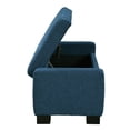 thumbnail image 6 of Christopher Knight Home Luxury Boucle Upholstered Storage Ottoman, Solid Wood Legs, Flip-Top Lid, Blue, 6 of 8