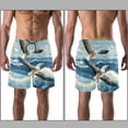 thumbnail image 3 of luoweisi Men's Beach Shorts Quick Dry Swim Trunks with Mesh Lining Seagull M, 3 of 5