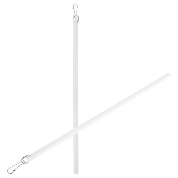 2 varillas para cortinas, 30 cm, de acrílico, con gancho, para abridor de ventanas, color blanco