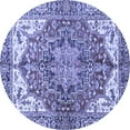 thumbnail image 1 of Ahgly Company Machine Washable Indoor Round Persian Blue Traditional Area Rugs, 5' Round, 1 of 4