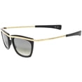 thumbnail image 3 of True Vintage Metal Trim Cat Eye Sunglasses Slim Arms Mirrored Square Lens 53mm (Black / Gold Mirror), 3 of 4