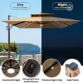 thumbnail image 5 of Crestlive Products 9x11ft Rectangular Patio Cantilever Umbrella with Solar Lights, Windproof Double Top, 360-degree rotating, Yellow, 5 of 7
