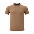thumbnail image 5 of PLHWHYQ Men's Crew Neck Moisture Wicking Workout Shirts, Lightweight Short Sleeve Athletic Running Gym Performance Activewear Tops Khaki XL, 5 of 7