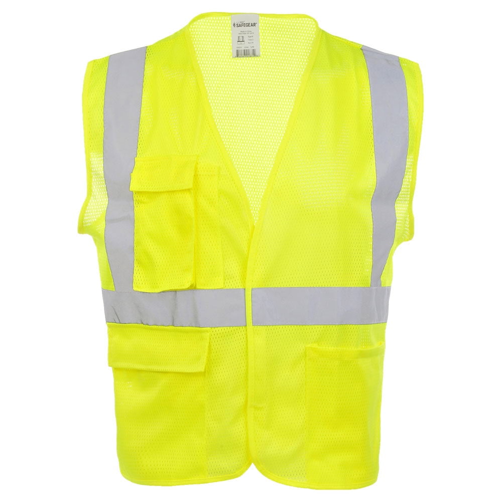 JJ Keller SAFEGEAR 3-pk. 4XL/5XL Type R Class 2 Safety Vest - High Vis Lime