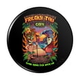 thumbnail image 1 of Freaky Tiki Cafe Parrot Tropical Beach Island Pinback Button Pin, 1 of 5