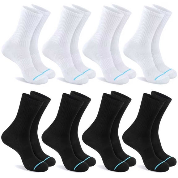 IKIBVTY Womens Crew Socks, 8 Pairs Soft Breathable Casual & Dress Outfits Socks for Women Daily Wear Ideal for Boots & Sneakers crew socks women Size 9-11