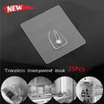 thumbnail image 1 of POINTERTECK Anti-skid Hooks Reusable Transparent Traceless Wall Hanging Hooks 25pcs, 1 of 7