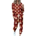 thumbnail image 2 of lcziwo 2 Piece Lounge Sets for Women 2023 Two Piece Outfits Trendy Fall Winter Jogger Set Long Sleeve Christmas Printed Sweatshirt and Long Pants with Pockets, 2 of 6