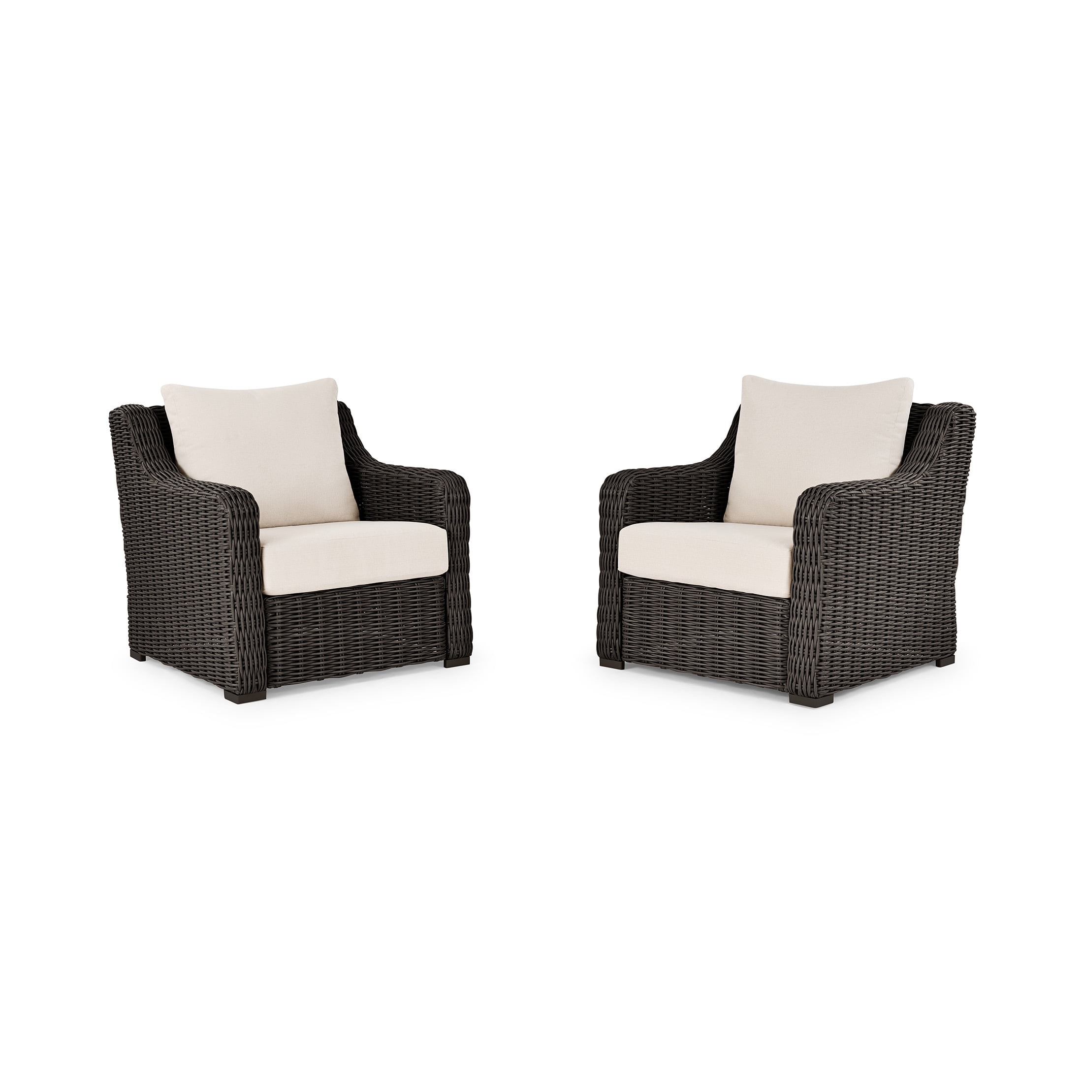 Better Homes & Gardens Bellamy Outdoor 2pk Lounge Chairs, Dark Brown