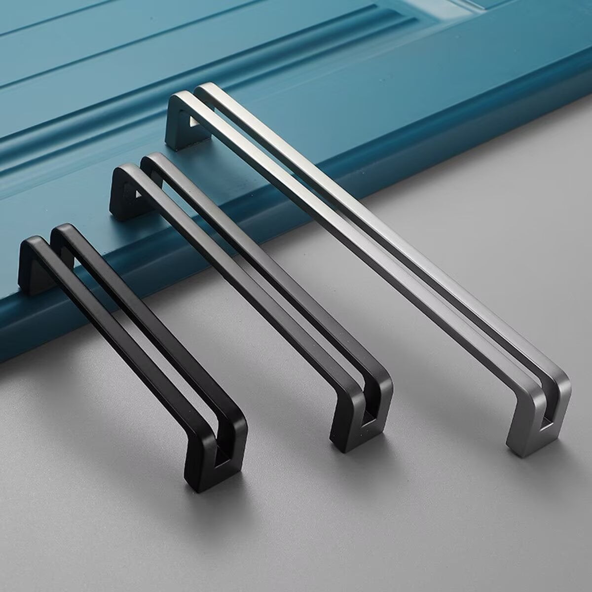 HDJNal Stainless Steel Black Cabinet Pulls Cabinet Hardware Kitchen Handles for Cabinets Cupboard Handles Drawer Pulls ,Double-bar Design,Hole distance:96mm