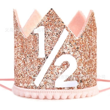Children Birthday Crown Hat Kids Birthday Crown Hat Cap Birthday Crown Hat 1/2 Birthday Hat