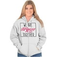 thumbnail image 5 of Breast Cancer Ribbon Strong Together Zip Hoodie Sweatshirt Women Brisco Brands S, 5 of 6