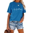 thumbnail image 3 of XCHQRTI Mountain Heartbeat Tshirt Graphic Tees Women Ladies Tee Shirts Short Sleeve, 3 of 9