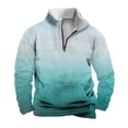 thumbnail image 3 of Namayuj Mens Zip Up Sweatshirts Basic Gradient Round Neck Sweatshirt Lightweight Pullover Tops Stand Collar Winter Long Sleeve Shirts, 3 of 6