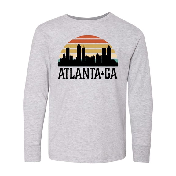 Inktastic Atlanta Georgia Skyline Vintage Long Sleeve Youth T-Shirt