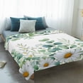 thumbnail image 4 of Green Eucalyptus Leaves Blanket Soft Cozy Warm Throw Blanket for Couch, Plush Fuzzy Flannel Fleece Blankets for Sofa, Summer Botanical Watercolor Daisy Bed Blankets Lightweight Gifts for Men, 32"x48", 4 of 9