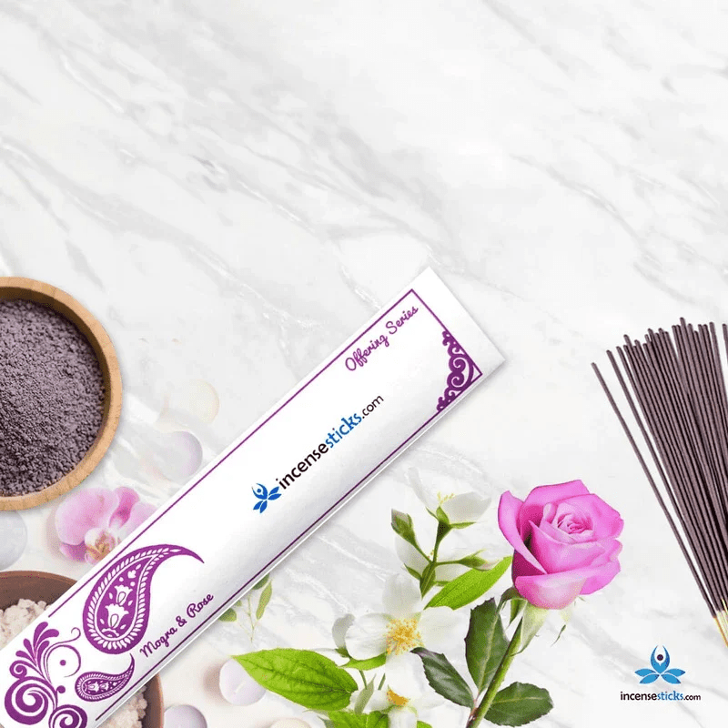 Mogra & Rose Incense Sticks 10" - 10 Packs, 20 Sticks per Pack - Exotic Floral Blend