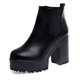 thumbnail image 5 of NECHOLOGY Botas Mujer Adulto Femenino Zapatos Botines mujer Botas de mujer de tacón cuadrado Botas de tacón grueso hasta el muslo de cuero Zapatos Botines (Black, 8), 5 of 7