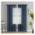 thumbnail image 4 of saney 2 Piece Sheer Voile Window Curtain Grommet Panels for Bedroom & Living Room (54" W x 84" L, Navy Blue), 4 of 7