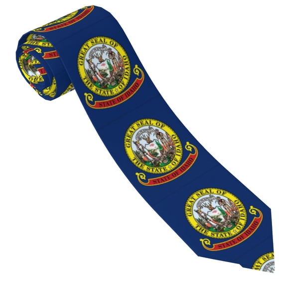 Men'S Tie Flag Of Idaho Print Polyester Necktie - One Size