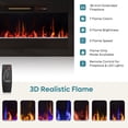 thumbnail image 5 of Bestier 71" Fireplace TV Stand with 36" Electric Fireplace, LED Lighting, and Storage Entertainment Center Console Table for TVs up to 80", Black, 5 of 11