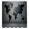 thumbnail image 3 of Ambesonne Dark Grey Shower Curtain, World Map on Wall, 69"Wx70"L, Grey Black, 3 of 3