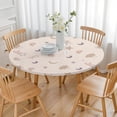 thumbnail image 3 of Round Elastic Tablecloth - Cute Cartoon Waterproof Fitted Table Cover for Kids, Windproof & Spill-Proof with Fun Rainbow Animals Design (44 inches), 3 of 5