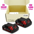 thumbnail image 6 of 2 Pack 18V 4.0Ah 48-11-1830 18V Compact Lithium Battery Replacement for Milwaukee 18V M18 Battery 4.0Ah 3.0Ah 2.5Ah 2.0Ah 48-11-1820 48-11-1815 48-11-1811, 6 of 7