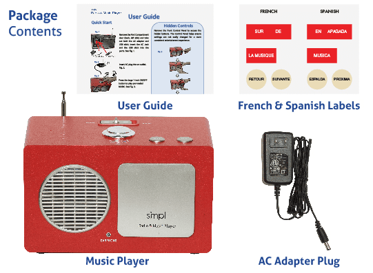 The Gift of Music Made with The Entertainment Center Everyone Can Use Eases Caregiver Stress smpl One-Touch Music & Radio Center Includes 75 Nostalgic Hits 