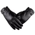 thumbnail image 1 of Leather Motorcycle Gloves Full Gauntlet With Mobile Phone Touchscreen, 1 of 3