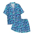 thumbnail image 1 of XDZJLR Pyjama pour Fille Tout-Petit Imprimé Échelle Dégradée / 2 Pcs Été Manches Courtes Ps 8-9 Ans, 1 of 4