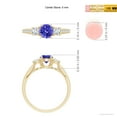 thumbnail image 5 of ANGARA Natural Prong Set Tanzanite and Diamond Three Stone Engagement Ring in 14K Yellow Gold for Women (Size-5mm) | December Birthstone, Anniversary, Jewelry Gift for Women | Natural Tanzanite Ring, 5 of 10